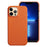 Bright Orange Mobile Phone Case With Coated Leather Case Protective Slim Phone Case Cowhide Genuine Leather Phone Case for iPhone 14 13 Pro Max Luxury Back Cover