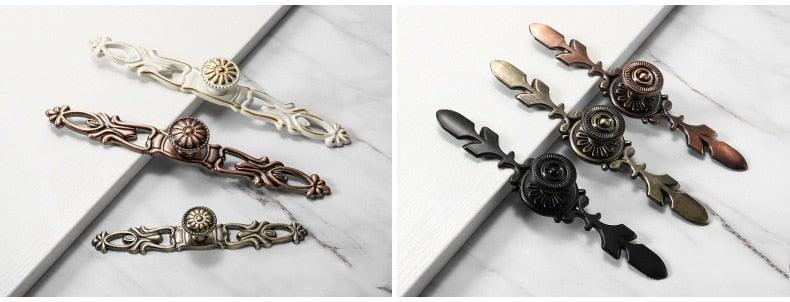 Bronze Door Handles Cabinet Handle Antique Cabinet Pulls Wardrobe Drawer Knobs Zinc Alloy Cupboard Furniture Hardware Center Shabby Chic Drawer Pulls Handles Antique Bronze Kitchen Cabinet Drop Bail Pulls Handles