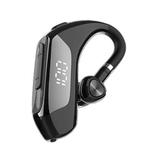 Business Bluetooth 5.0 Wireless Single-Ear Headset LED Power Display Ultra-Long Standby Earbud Headphones Wireless Black Earphone Bluetooth Noise Isolating Wireless Earbuds With Microphones Clear Calls Painless Wearing