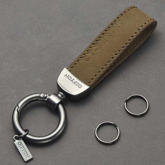 Car Keychain Universal Household Leather High-End Key Hanging Accessories Ring Key Chain Genuine Leather Car Keychain Universal Key Fob Keychain Leather Key Chain Holder for Men 360 Degree Rotatable With Anti-Lost D Suitable For Household Keys Car Keys