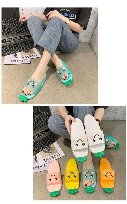 Cartoon Women Fashion Home Sandals Slippers Bathroom Bath Non-slip Slippers Quick Drying EVA Open Toe Soft Slippers Non-Slip Soft Shower Spa Bath Pool Gym House Sandals For Indoor Outdoor