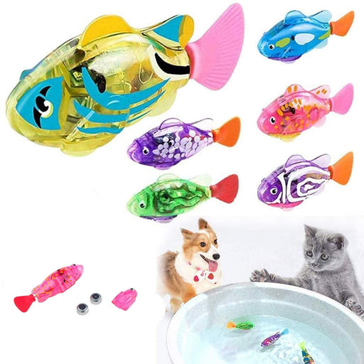 Cat Interactive Electric Fish Toy Water Cat Toy for Indoor Play Swimming Robot Fish Toy for Cat and Dog with LED Light  Pet Toys New Bath Toys Interactive Plastic Fish Toys Electronic Cat Toy Gift to Stimulate Your Pet's Hunter Instincts