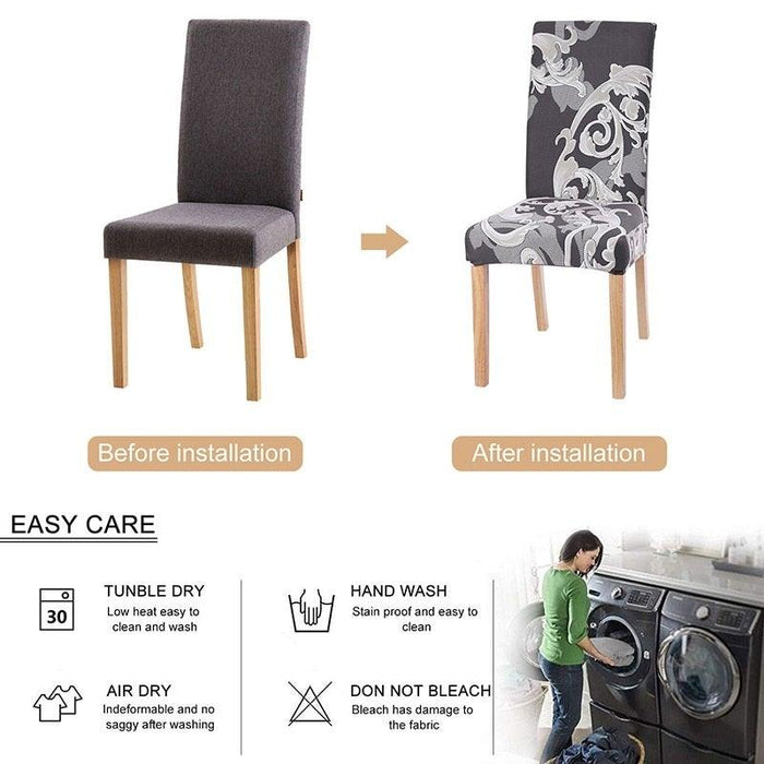 Chair Cover Simple Home  Printed Chair Cover Household Thickened Fleece Chair Cover Universal KitchenDining Chair Cover Spandex tretch Removable Washable Dining Room Chair Protector Slipcovers/Home Decor Dining Room Seat Cover