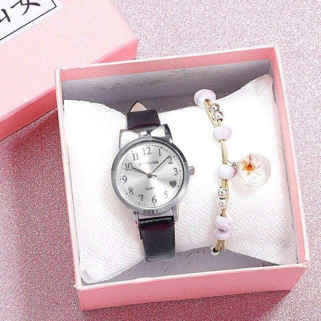 Children Quartz Watch Fashion Student Watch Analog Watch Leather Strap Quartz Watch Children Set Bracelet Watch Leather Band Luxury Quartz Watches Elegant Design For Womens