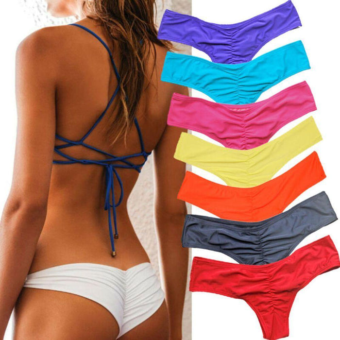 Classic Cut Short Bottoms Swim Ladies Swimsuit Women Bikini Bottom Swimsuit Women's Cheeky  Swim Bottoms Low Waist  Bikini Bottom Thong Swimsuit Bottom Classic Cut Bottoms