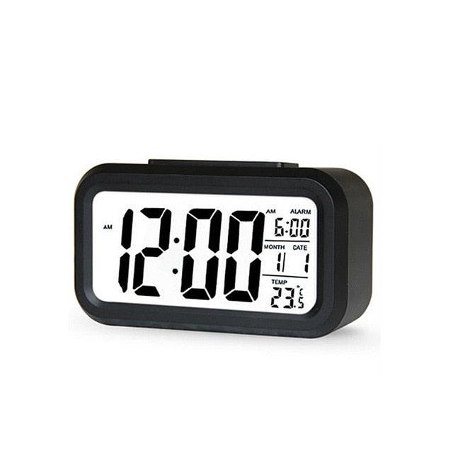 Clocks LED Wooden Alarm Clock Watch Wooden Wood Clock New Version LED Alarm Digital Desk Clock Adjustable Brightness, Alarm Time, Displays Time Date Temperature  Table Voice Control Digital Wood Electronic Desktop Table