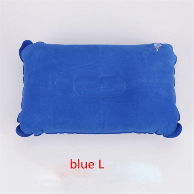 Convenient Ultralight Inflatable PVC Nylon Air Pillow Sleep Cushion Travel Bedroom Hiking Beach Car Plane Head Rest Support Inflatable Camping Travel Pillows Ultralight Inflatable Pillow Small Squared Flocked Fabric Air Pillow for Hiking Camping Traveling