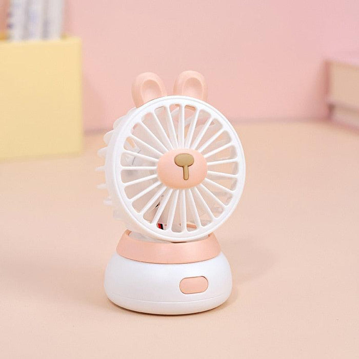 Creative Cartoon Bear Desktop Mini Fans Big Wind Desktop Portable USB Charging Handheld Fan Portable Air Conditioning Handheld Cooling Fan Charging Usb Fan Portable Handheld Fan