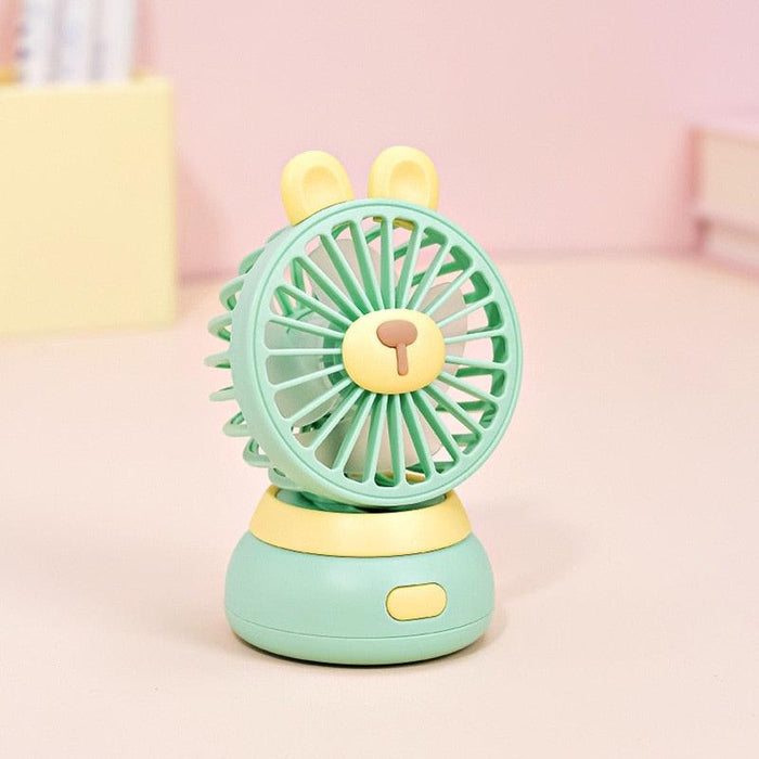 Creative Cartoon Bear Desktop Mini Fans Big Wind Desktop Portable USB Charging Handheld Fan Portable Air Conditioning Handheld Cooling Fan Charging Usb Fan Portable Handheld Fan