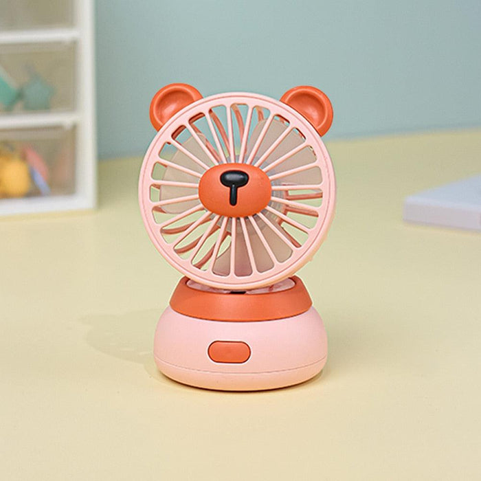 Creative Cartoon Bear Desktop Mini Fans Big Wind Desktop Portable USB Charging Handheld Fan Portable Air Conditioning Handheld Cooling Fan Charging Usb Fan Portable Handheld Fan