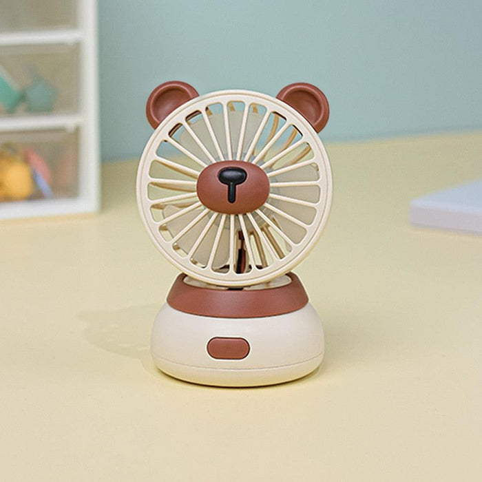 Creative Cartoon Bear Desktop Mini Fans Big Wind Desktop Portable USB Charging Handheld Fan Portable Air Conditioning Handheld Cooling Fan Charging Usb Fan Portable Handheld Fan