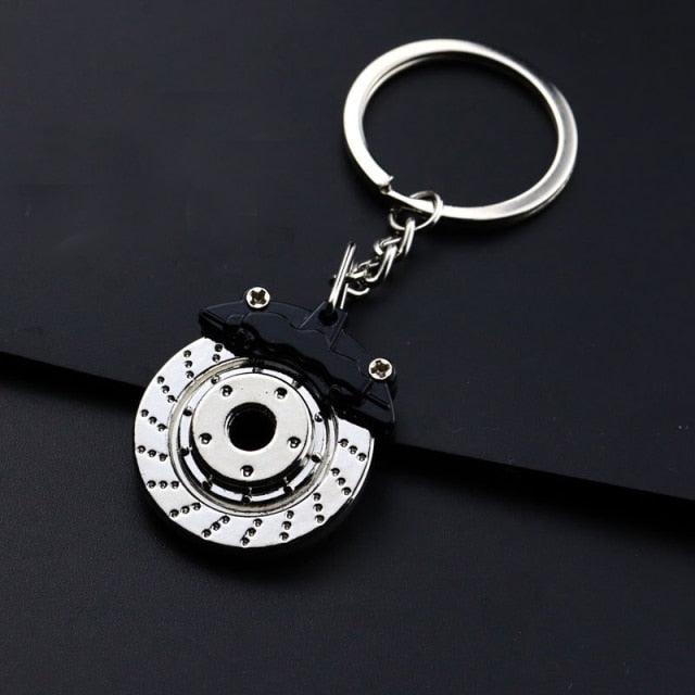 Creative Gift Car Metal Keychain Turbo Gear Hub Pendant Brake Disc Shock Absorber Pendant Alloy Short Quick Shifter Key Chain Ring Charming Auto Rainbow Metal Pendant Keyring Wheel Rim Tire Rotary Engine Keyring