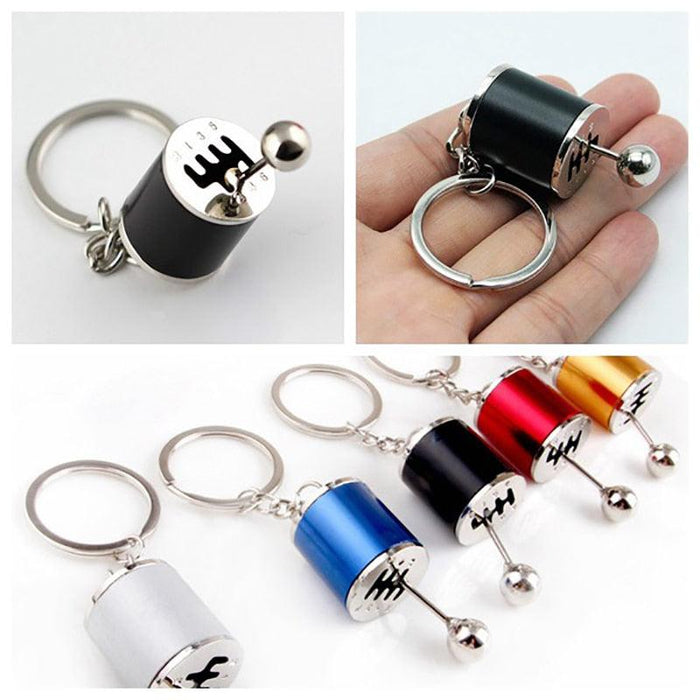 Creative Gift Car Metal Keychain Turbo Gear Hub Pendant Brake Disc Shock Absorber Pendant Alloy Short Quick Shifter Key Chain Ring Charming Auto Rainbow Metal Pendant Keyring Wheel Rim Tire Rotary Engine Keyring