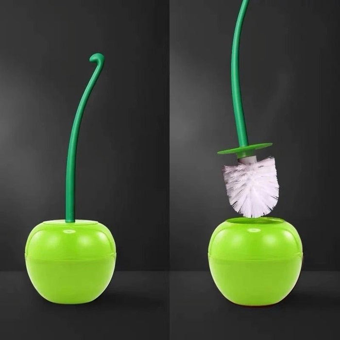 Creative Lovely Cherry Shape Lavatory Brush Toilet Brush And Holder Set Cleaning Bathroom Toilet Accessories Cherry Shape Toilet Brush Standing Toilet Brush Set  Compact Household Bathroom Cherry Toilet Brush