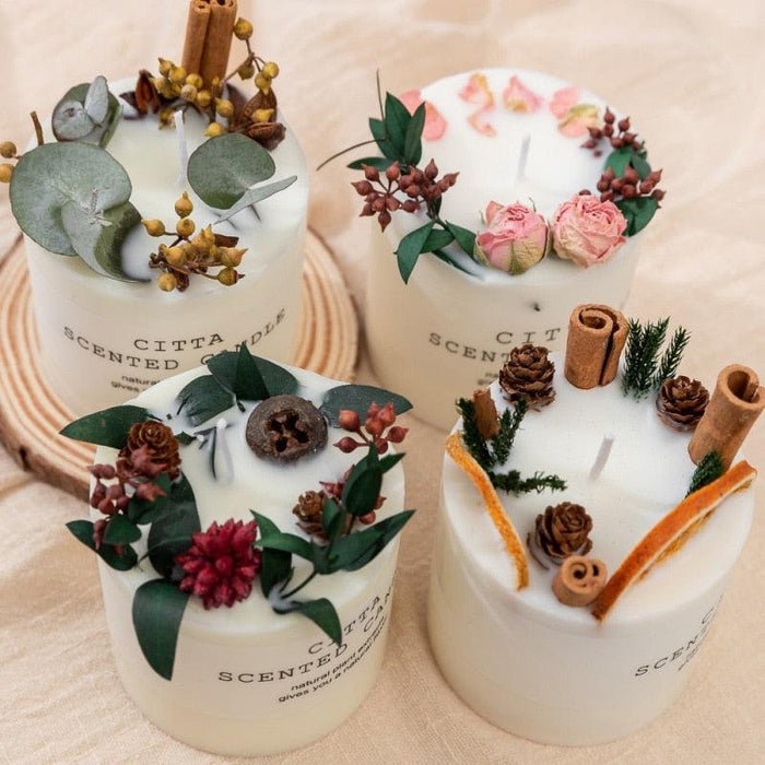 Creative Soy Wax Romantic Aromatherapy Candles Pure Natural Pillar Candles  Pillar Candles Christmas Wedding Party Home Decoration Gift Wedding Party Holders