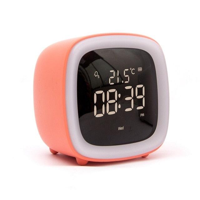 Cut Digital Alarm Clock Cartoon Night Light Desk Alarm Clock Cute Toddler Alarm Clock Dimming Sleep Training Clock with Night Light Kids Wake Up Clock USB Rechargeable Easy Setting Kids Clocks for Bedrooms Rechargeable Battery Christmas gift for Kids