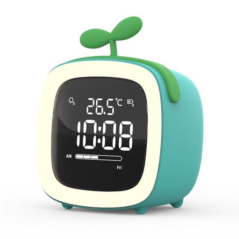 Cut Digital Alarm Clock Cartoon Night Light Desk Alarm Clock Cute Toddler Alarm Clock Dimming Sleep Training Clock with Night Light Kids Wake Up Clock USB Rechargeable Easy Setting Kids Clocks for Bedrooms Rechargeable Battery Christmas gift for Kids