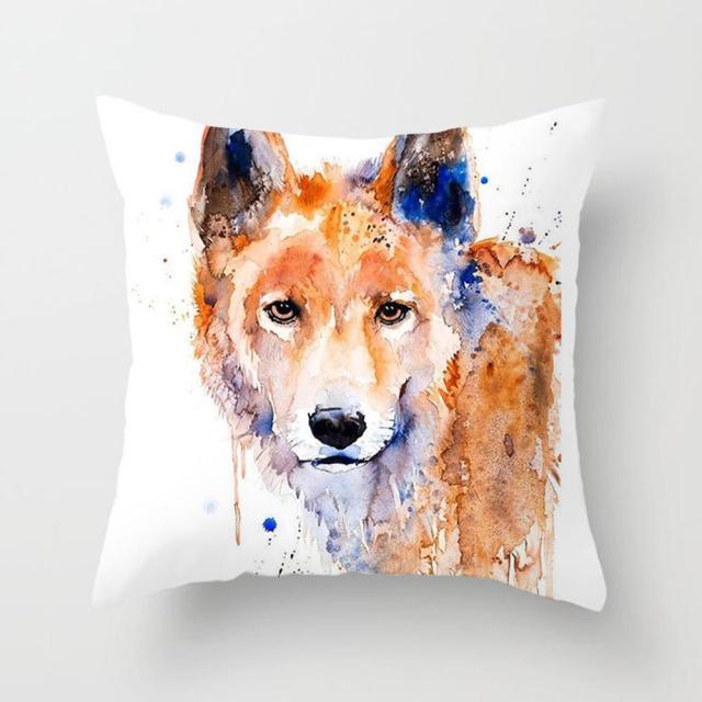 Cute Dog Peachskin Pillowcase Cover Kids Gift  Animals Puppy Pet Dog Painting Cotton Linen Throw Pillow Case Cushion Cover Square Animal Pillow Covers Home Decor Pillows Covers Pillowcase 45x45CM