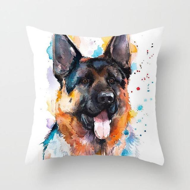 Cute Dog Peachskin Pillowcase Cover Kids Gift  Animals Puppy Pet Dog Painting Cotton Linen Throw Pillow Case Cushion Cover Square Animal Pillow Covers Home Decor Pillows Covers Pillowcase 45x45CM