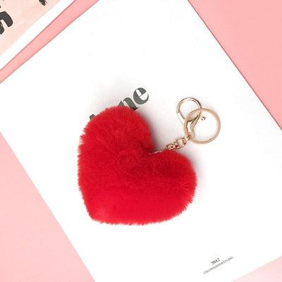 Cute Keychain Fake Rabbit Fur Heart Pompom Key Chain Bag Cars Simple Fluffy Keyring Jewelry Gifts Fluffy Keyring Faux Fur Heart Ball Keychain For Women Girl - ALLURELATION - 551, accessories, Appreciation Keychain, Best Selling Keychains, Fluffy Keyring, gift, Gift for men, gifts, Heart Key Chain, Heart Pompom Key Chain, Key chains, key charms, key rings, keychain, Keychain For Boy, Keychain Gifts, Pompom Key Chain, Rabbit Fur Heart Pompom Key Chain, Rabbit Fur Key Chain, Simple Fluffy Keyring - Stevvex.com