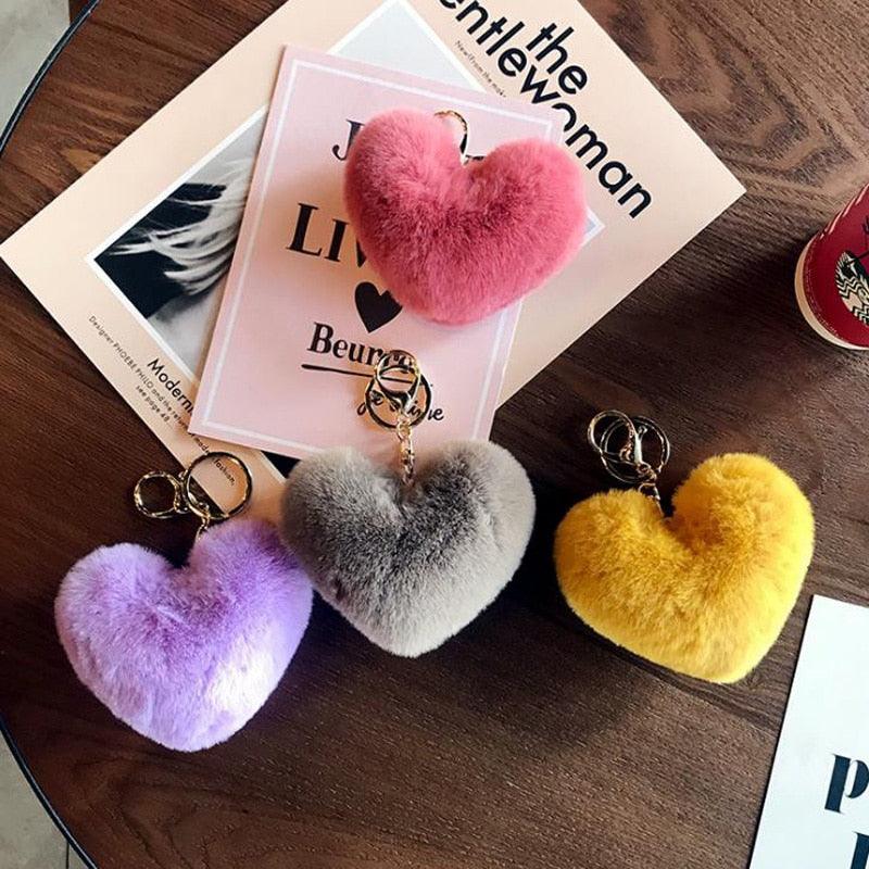 Cute Keychain Fake Rabbit Fur Heart Pompom Key Chain Bag Cars Simple Fluffy Keyring Jewelry Gifts Fluffy Keyring Faux Fur Heart Ball Keychain For Women Girl - ALLURELATION - 551, accessories, Appreciation Keychain, Best Selling Keychains, Fluffy Keyring, gift, Gift for men, gifts, Heart Key Chain, Heart Pompom Key Chain, Key chains, key charms, key rings, keychain, Keychain For Boy, Keychain Gifts, Pompom Key Chain, Rabbit Fur Heart Pompom Key Chain, Rabbit Fur Key Chain, Simple Fluffy Keyring - Stevvex.com