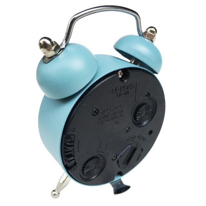 Cute Mini Metal Round Alarm Clock Desk Table Electronic Digital Clock Twin Bell Alarm Clock Metal Frame 3D Dial with Backlight Function Desk Table Clock for Home & Office Bedroom Living Room Alarm Clock Creative Home Decoration