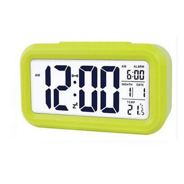 Digital Alarm Clock Voice Alarm Clock Intelligent Smart Timer Creative Students Mute LED Electronic Warning Machinery Gifts Battery Operated LCD Electronic Clock for Bedroom Home Kitchen Office Outdoor