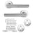 Door Handle Set Stainless Steel Lock Interior Home Door Handle Lock Durable Adjustable Latch Door Handle Lever With Modern Contemporary Slim Round Design For Home Bedroom Bathroom