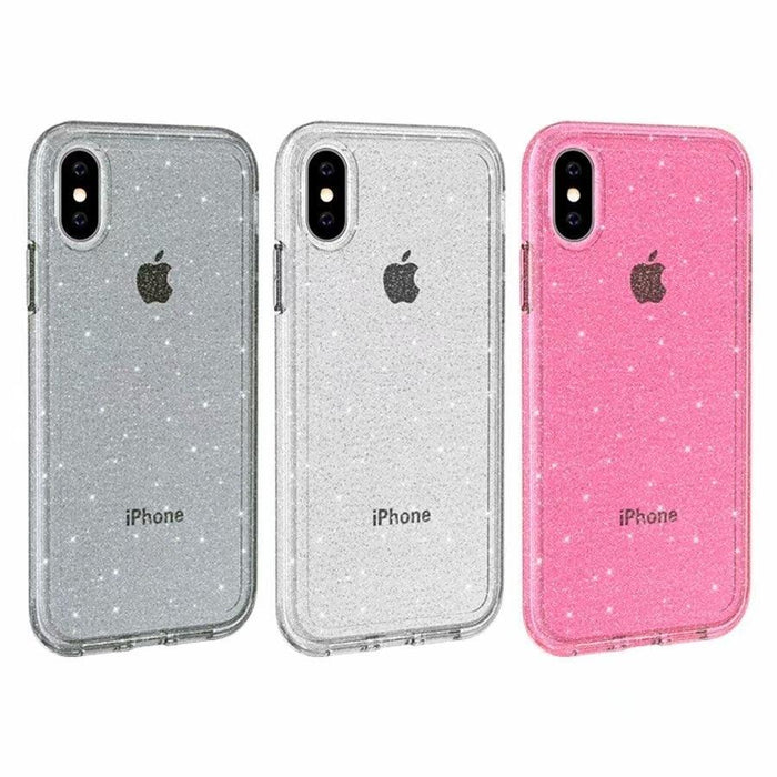 Durable Ultra Hard Shockproof Glitter Transparent Case for iPhone 14 Pro Max 13 12 11 XS XR X 8 7 6 Plus Sparkle Cover Soft Slim Fit All-round Protection Cute Transparent Shiny Star Phone Case for iPhone