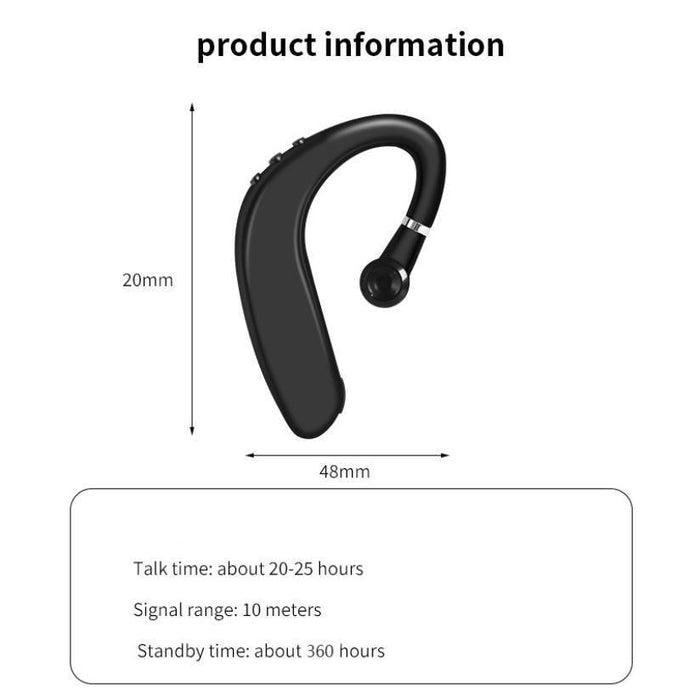 Ear Hook Bluetooth Wireless Headphone Single Ear Hook Business Headphones Wireless Bluetooth Noise Isolating Earbuds With Microphone Clear Calls Handsfree Sports Earbud Comfortable Painless Wearing Ergonomic Design