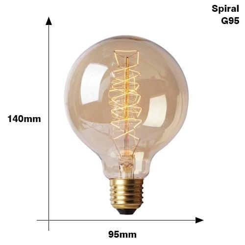 Edison Bulb E27 220V 40W ST64 G80 G95 T10 T45 A19 Retro Ampoule Vintage Incandescent Bulb edison Lamp Filament Light Bulb Decor LED Edison Bulb Dimmable Amber Warm 2700K Antique Vintage Filament Light Bulbs