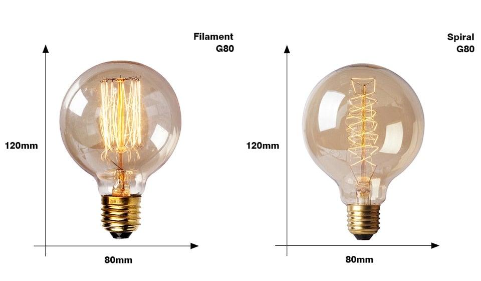 Edison Bulb E27 220V 40W ST64 G80 G95 T10 T45 A19 Retro Ampoule Vintage Incandescent Bulb edison Lamp Filament Light Bulb Decor LED Edison Bulb Dimmable Amber Warm 2700K Antique Vintage Filament Light Bulbs