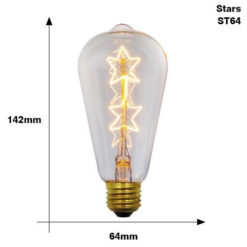 Edison Bulb E27 220V 40W ST64 G80 G95 T10 T45 A19 Retro Ampoule Vintage Incandescent Bulb edison Lamp Filament Light Bulb Decor LED Edison Bulb Dimmable Amber Warm 2700K Antique Vintage Filament Light Bulbs