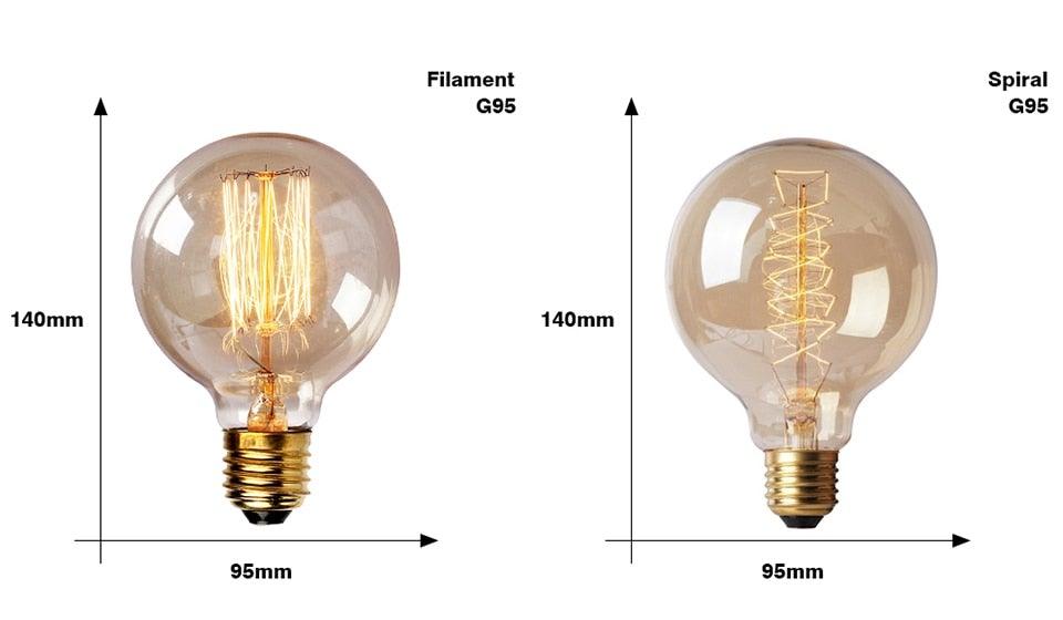 Edison Bulb E27 220V 40W ST64 G80 G95 T10 T45 A19 Retro Ampoule Vintage Incandescent Bulb edison Lamp Filament Light Bulb Decor LED Edison Bulb Dimmable Amber Warm 2700K Antique Vintage Filament Light Bulbs