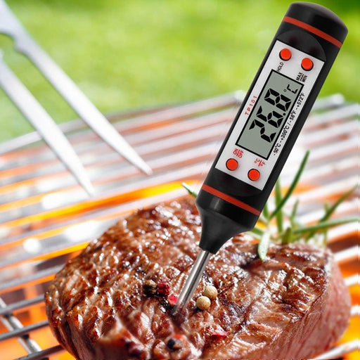 Electronic Digital Kitchen Food Thermometer Stainless Steel Digital Water Thermometer for Liquid Candle Instant Read Waterproof Thermometer For Food Meat Milk Long Probe Water Oil Liquid Bakery Food Temperature Measuring Device