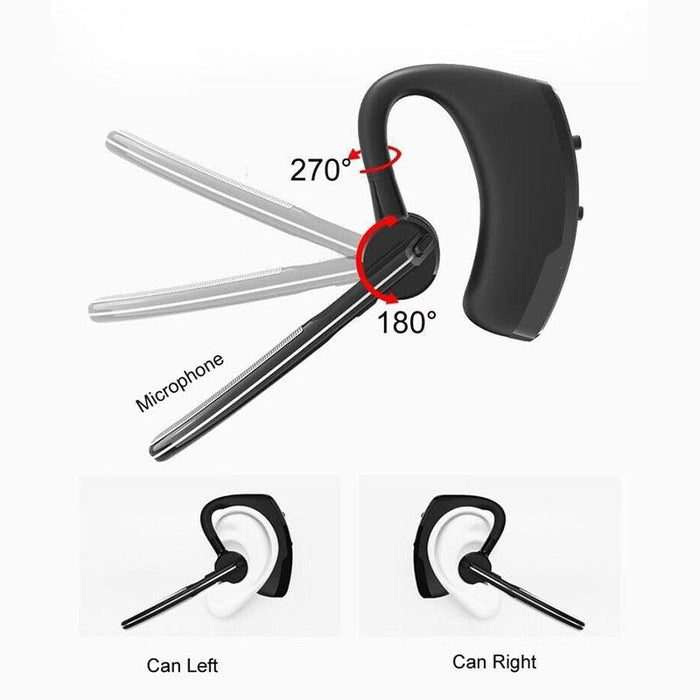 Elegant Black Bluetooth Earphone Wireless Stereo HD Mic HiFi Headphones Bluetooth Comfort Handsfree Driving Headset Ideal Standby Time Single In Ear Headset For Worm Driving