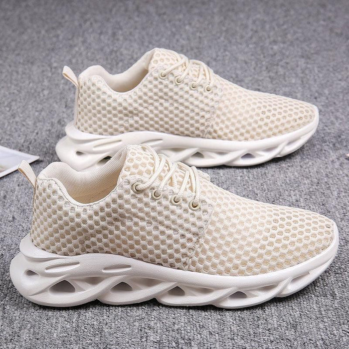 Elegant Modern Mens Sneakers Platform Shoes White Trainers Casual Breathable Mesh Men Women Running Shoes Breathable Walking Sneakers Lightweight Athletic Tennis Casual Sport Sneakers