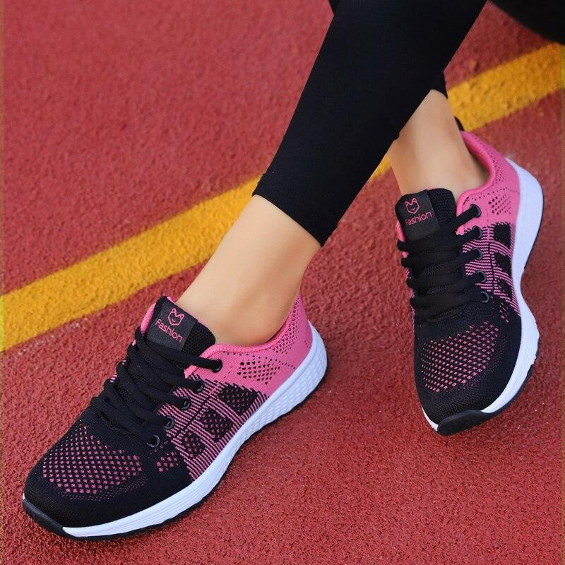 Elegant Sport Womens Sneakers Flats Casual Tennis Shoes Summer Lace-Up Mesh Light Breathable Casual Comfort Non Slip Lightweight Breathable Mesh Athletic Sneakers