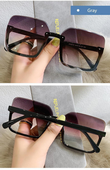 Fashion Design Women Square Sunglasses Big Frame Style Oversized Fashionable Sun Glasses For Men Popular Trendy Style Sunglasses UV400 Protection Sun Glasses