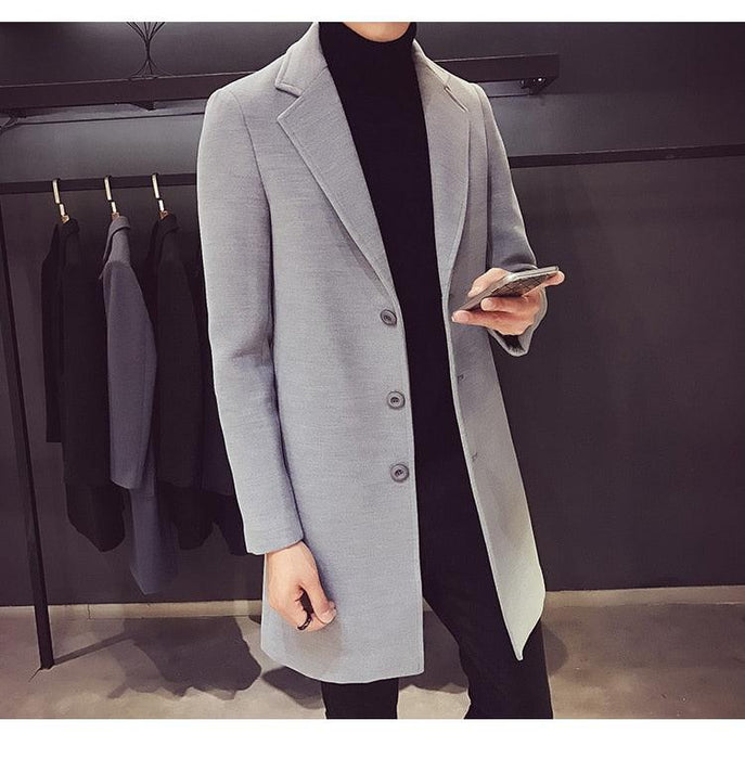 Fashion Men Casual Coat Luxury Business Trench Coat Men's Unique Style Coats Jackets Classic Windproof Simple Overcoat Long Oversized Coat Jacket