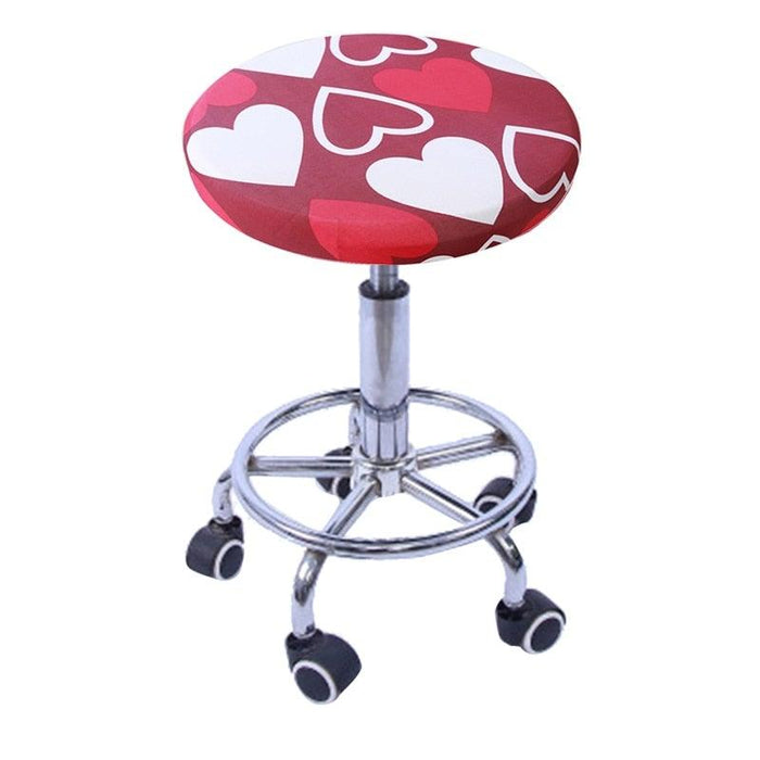 Fashion Printed Round Chair Cover Bar Stool Cover Elastic Stretchy Seat Cover Chair Protector Home Chair Slipcover Stretch Round Bar Stool Covers Washable Stool Cushion Slipcover Elastic Bar Chair Covers