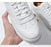 Fashion White Split Leather Women Sneakers White Lace Up Women Casual Shoe Luxury Leather Womens Sneakers Spring Casual Women Fashion Flat Sneakers