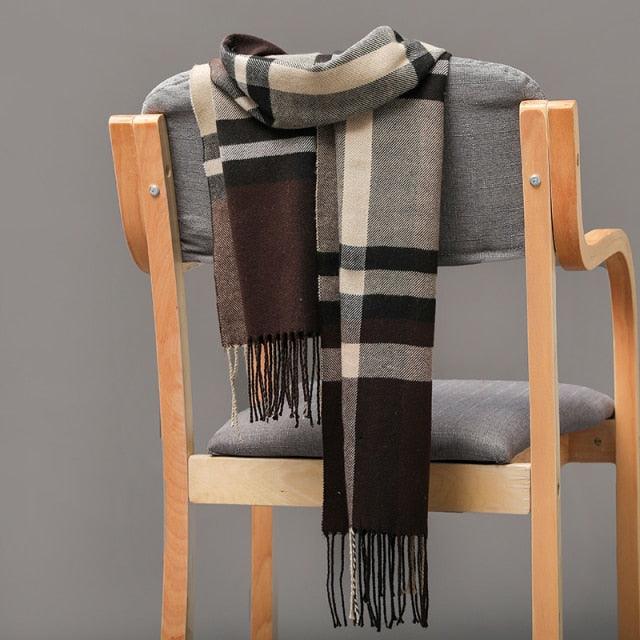 Fashion Winter Casual Classic Soft Plaid Popular Couple Lightweight Tartan Muffler Warm Scarf Cashmere Scarves Shawls Wraps Lightweight Women Warm Lattice Scarves Cashmere Hijab For Women