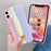 Fashionable Rainbow Silicone Luxury Case For iPhone 11 12 13 14 Pro Max XR X XS 7 8 Plus Mini Soft Shockproof Cover Creative Cute Rainbow Pink Stripe Line Soft Silicone Case