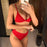 Female Swimsuit High Waist Bikini Women High Waist Swimsuits Triangle Bathing Suit V Neck Two Piece Bikini Sets Women Swimwear Two-pieces Bikini Set Ribbed Bather Bathing Suit Swim