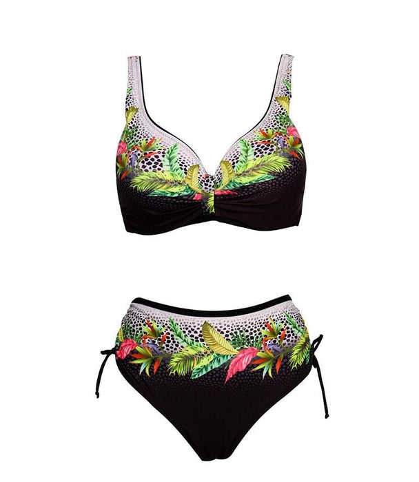 Floral High-Waist Bikini Sets Push Up Swimsuit Summer Two Pieces Swimwear Women Plus Size Two 2 Piece Bikini Sets Push Up Swimsuit Separates Tops Bottoms Swimwear Bathing Suit Women Plus Size Bathing Suits