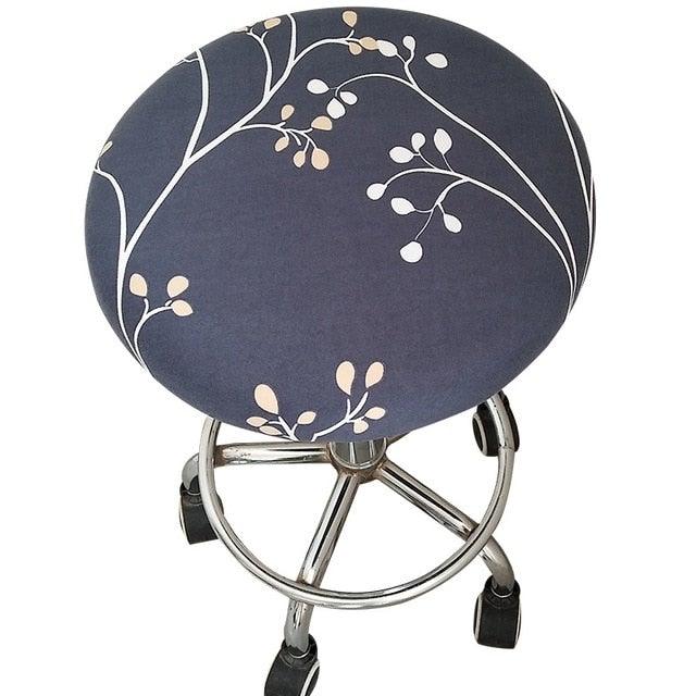 Floral Printed Round Chair Cover Bar Stool Elastic Seat Cover Home Chair Slipcover Anti-dirty Case Removable Chair Protector Stretch Round Bar Stool Covers Washable Stool Cushion Slipcover Elastic Bar Chair Covers