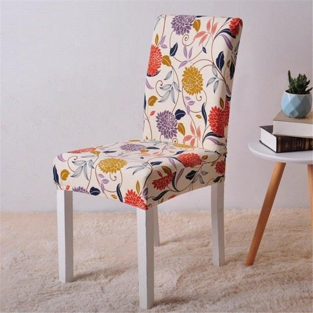 Floral Printing Chair Cover Elastic Anti-dirty Stretch Removable Hotel Banquet Kitchen Seat Case Washable Dining Chair Covering Washable Chair Seat Covers Protector for Dining Room Universal Spandex Solid Chair Slip Covers