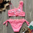 Flower Girl Swimsuit Ruffle Women Swimwear Kids Children Toddler Bikini Bathing Suit Beachwear Sets Kids Two Piece Children's Swimwear Toddler Girl Bikini Little Girls Cute Princess Pink Bathing Suit Summer Beachwear