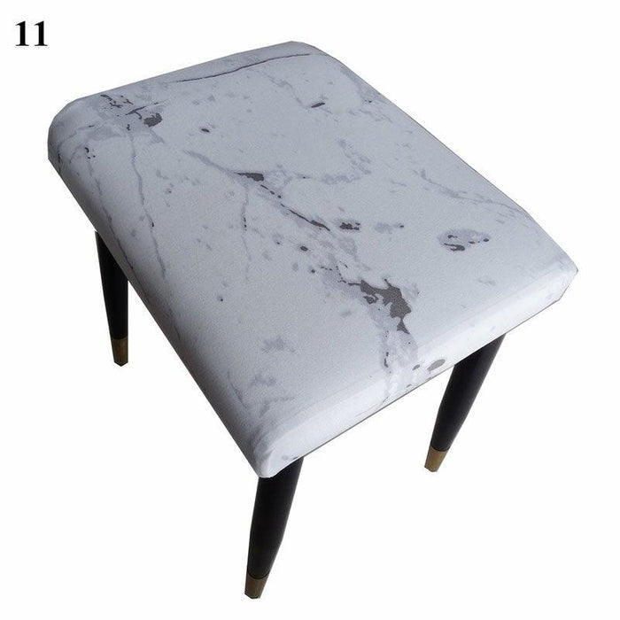 Flower Printed Seat Protector Square Stool Chair Cover Removable Dustproof Elastic Stool Covers For Bedroom Kitchen Square Stool Stool Covers Breathable Chair Seat Slipcover Barstool Cover for Rectangle Stools